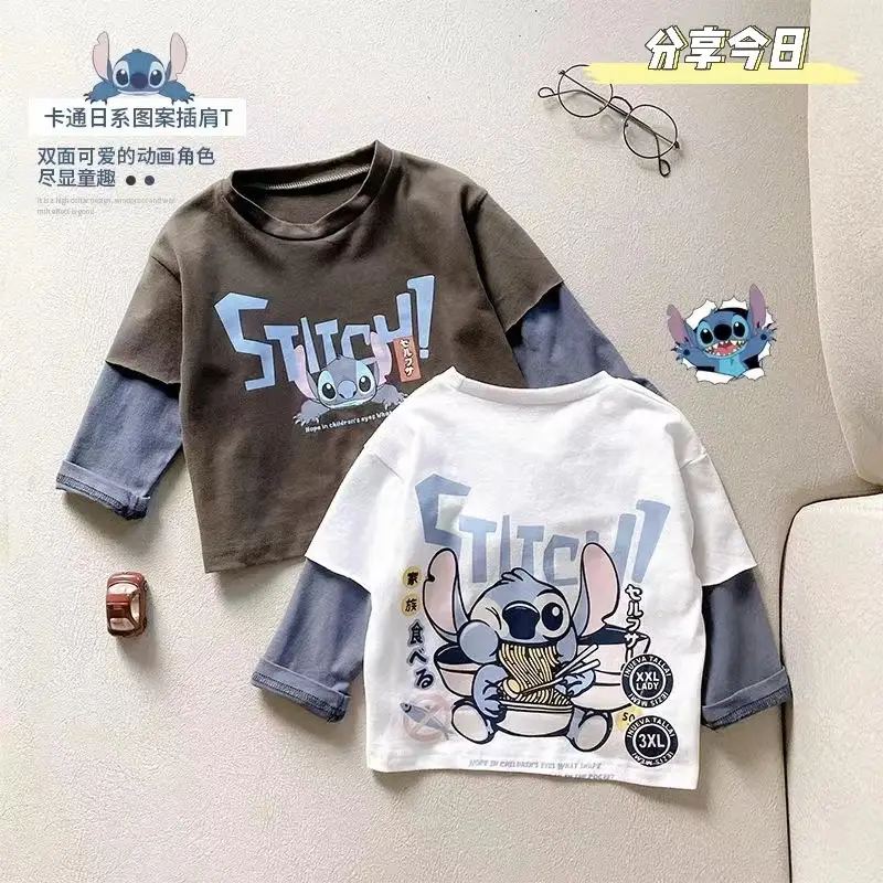 Kids Cartoon Long Sleeve T-Shirt White Blue - Image 3