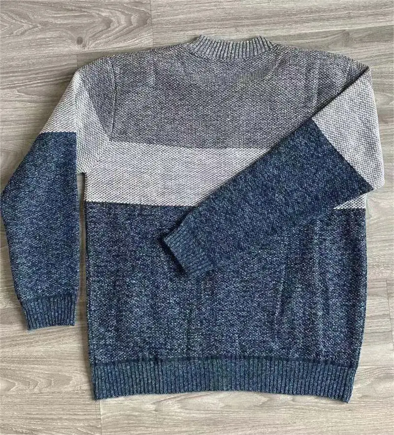 Men's Grey Blue Fleece Zipper Cardigan Jacket — feature 16