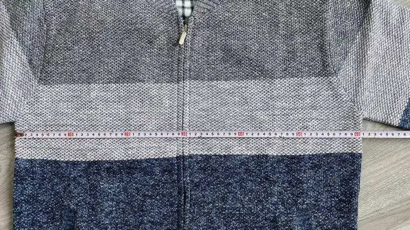 Men's Grey Blue Fleece Zipper Cardigan Jacket — feature 17