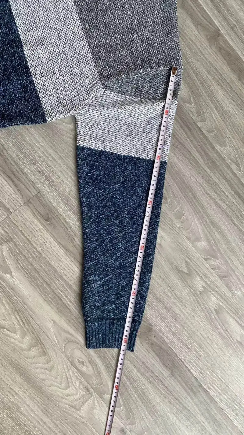 Men's Grey Blue Fleece Zipper Cardigan Jacket — feature 19