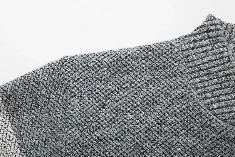 Men's Grey Blue Fleece Zipper Cardigan Jacket — feature 7