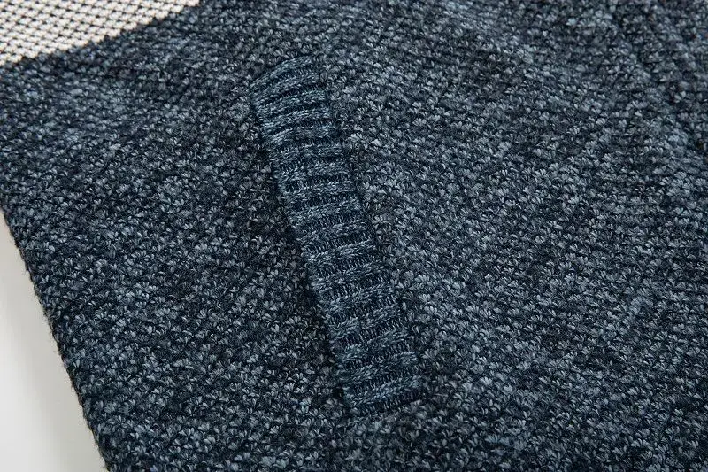 Men's Grey Blue Fleece Zipper Cardigan Jacket — feature 9