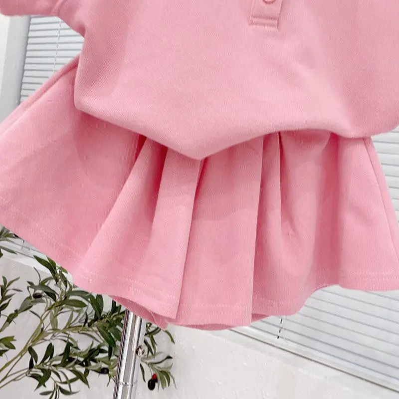 Girls Purple Polo Collar Shorts Set for Summer — feature 6