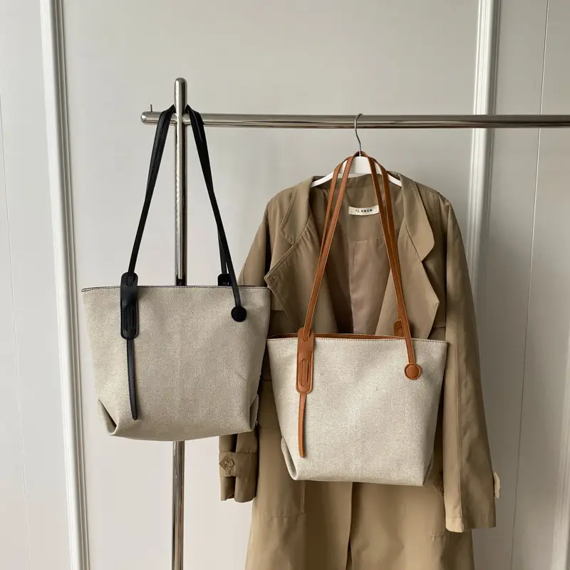 Casual Canvas Shoulder Tote Bag Large Capacity 2024