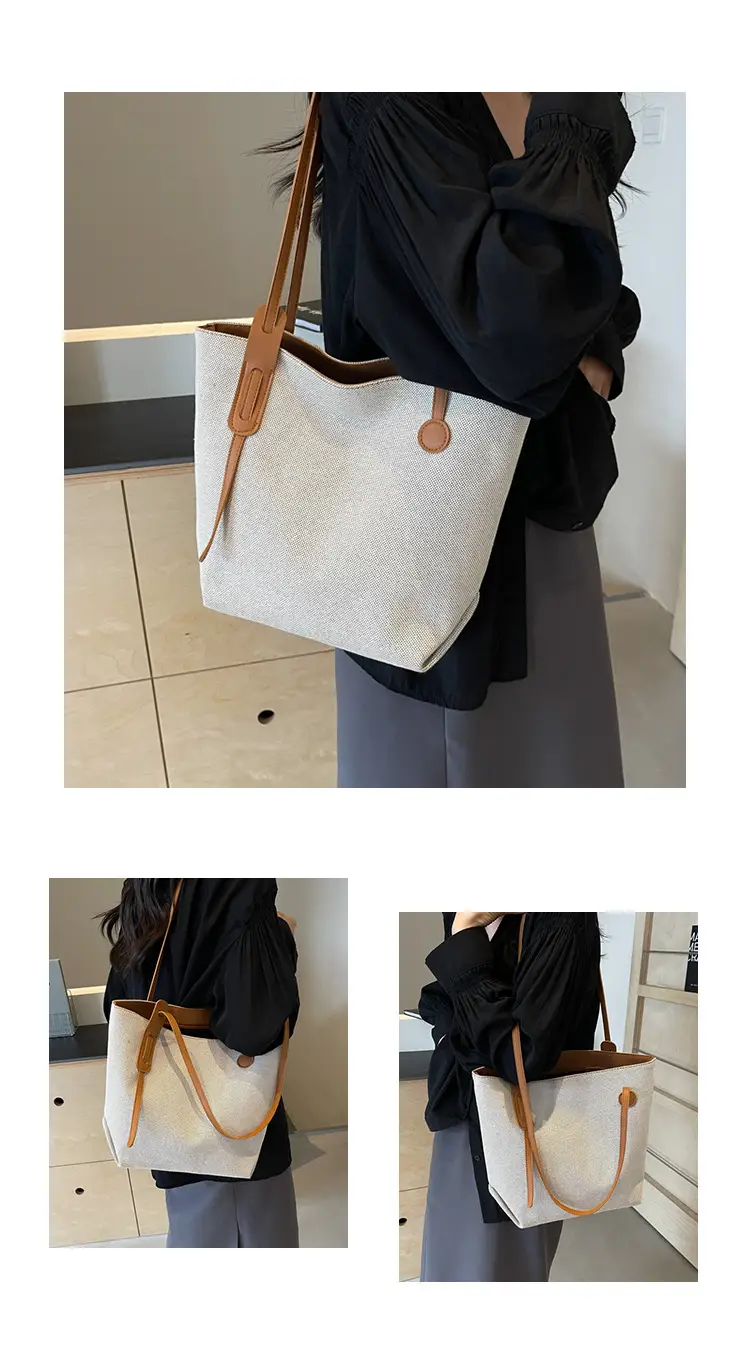 Casual Canvas Shoulder Tote Bag Large Capacity 2024 — feature 14