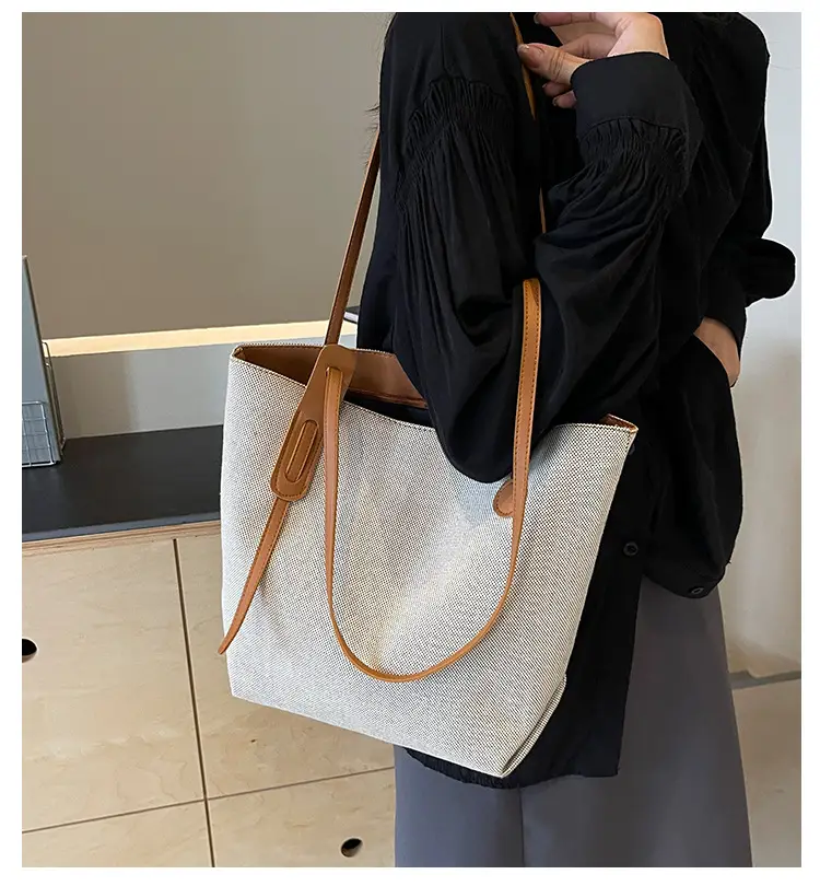 Casual Canvas Shoulder Tote Bag Large Capacity 2024 — feature 2