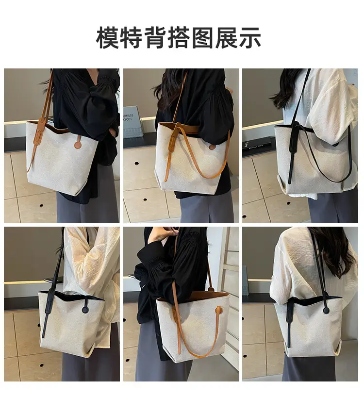 Casual Canvas Shoulder Tote Bag Large Capacity 2024 — feature 4