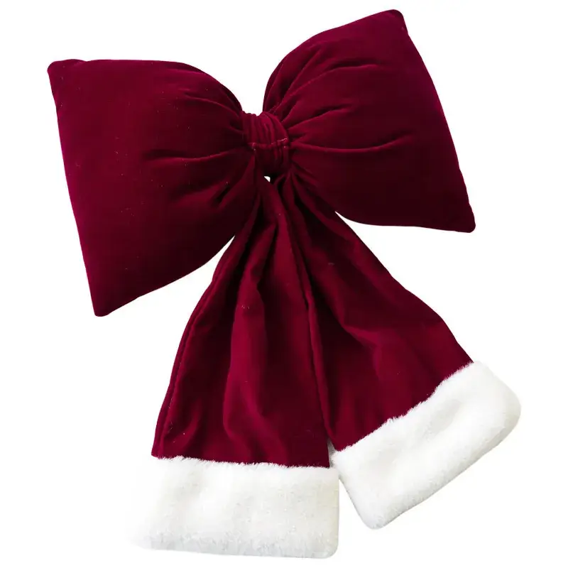 2024 Korean Velvet Christmas Bow Hanger 26x33cm - Image 8