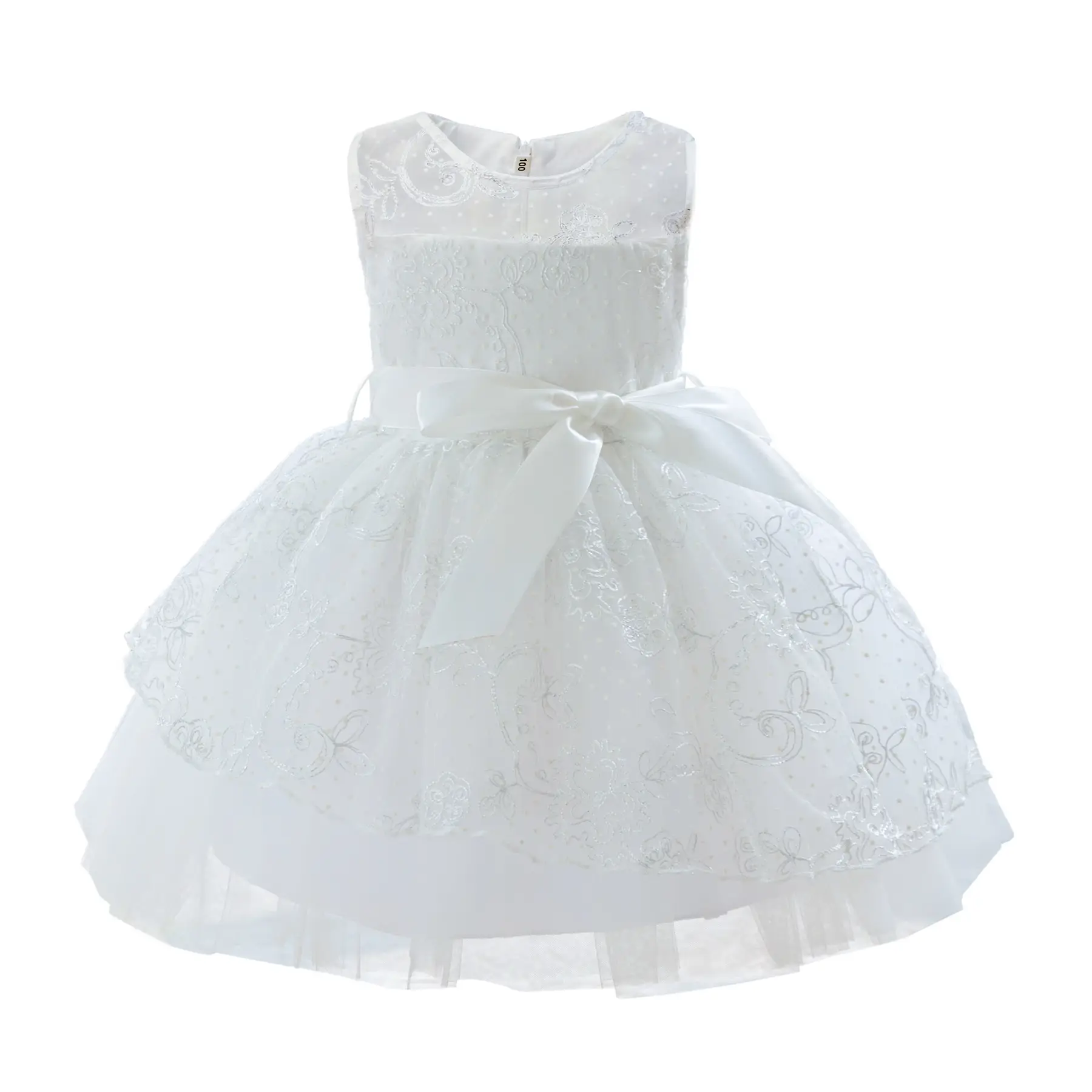 White Off-Shoulder Princess Dress for Little Girls - Image 2
