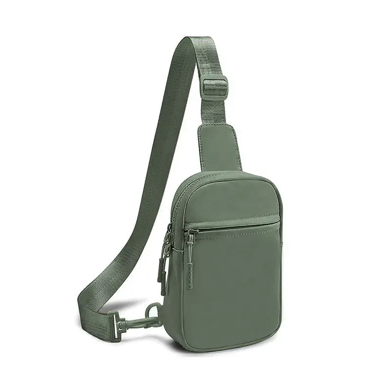 Black Polyester Crossbody Bag for Women Men - Image 2