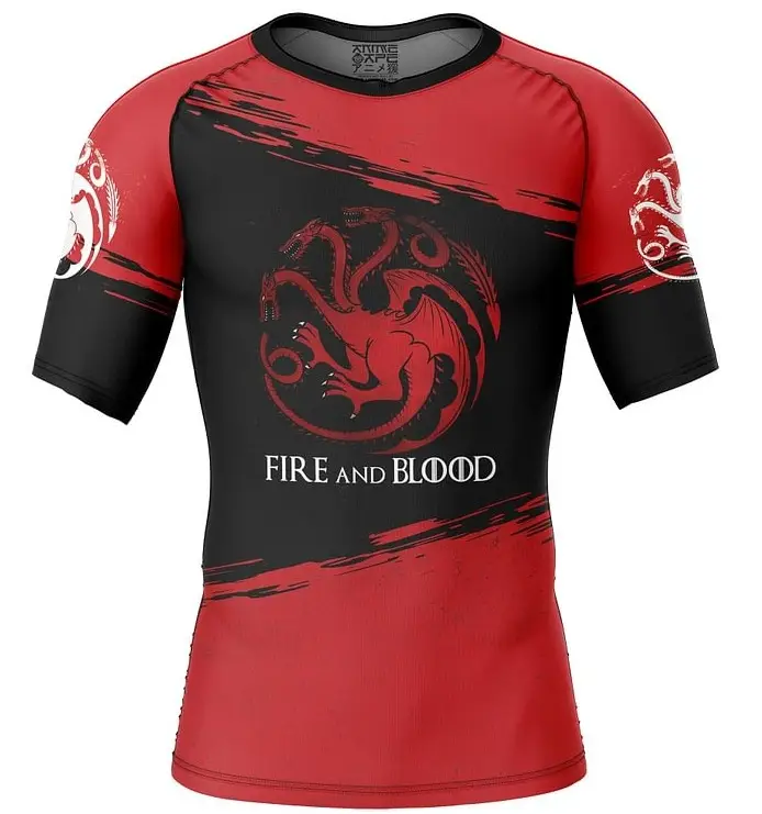 Men Black Red Geometric T-Shirt 2024