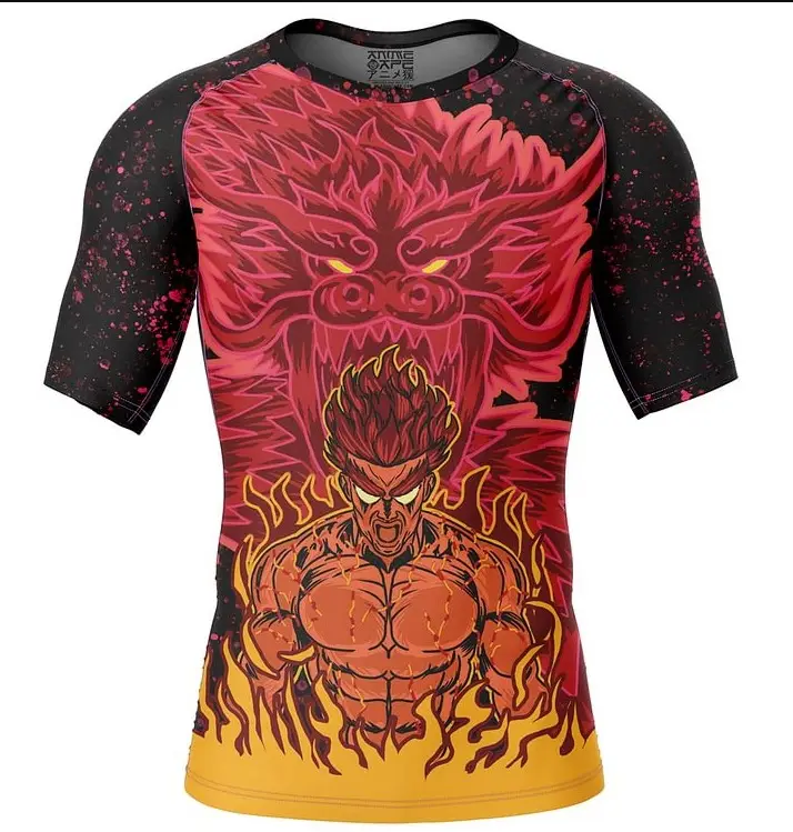 Men Black Red Geometric T-Shirt 2024