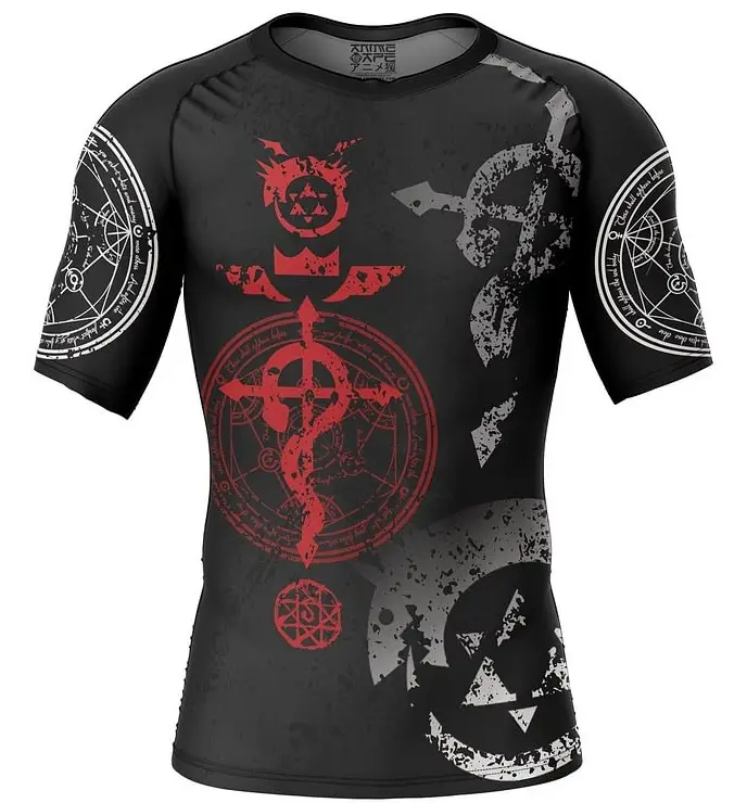 Men Black Red Geometric T-Shirt 2024