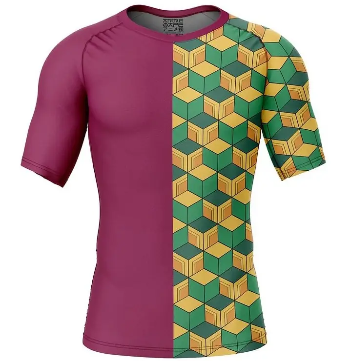 Men Black Red Geometric T-Shirt 2024