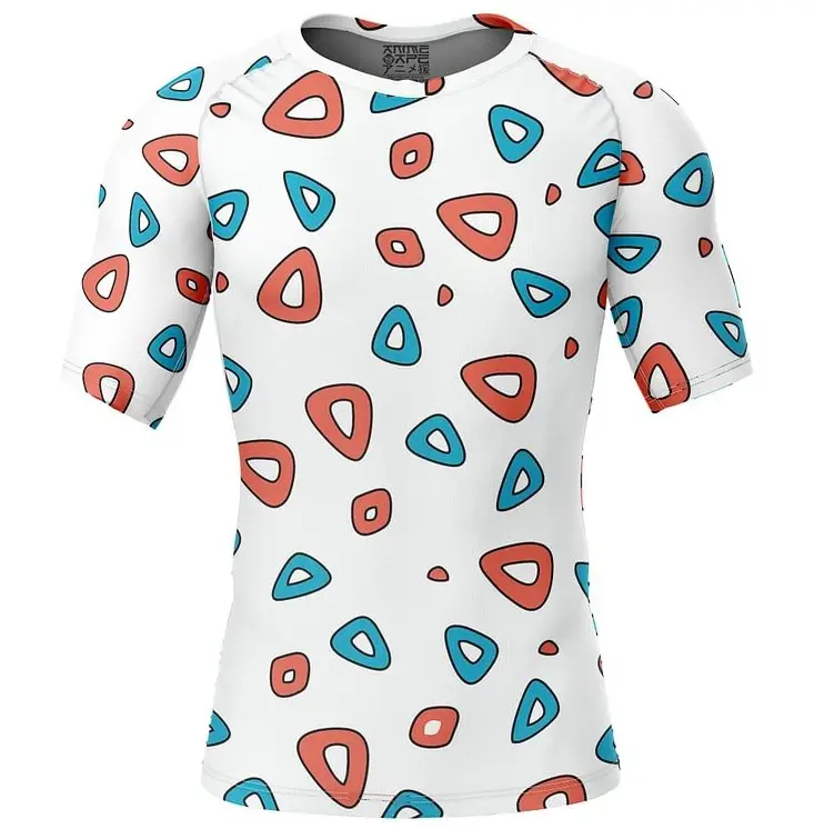 Men Black Red Geometric T-Shirt 2024
