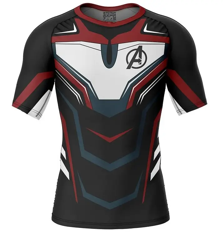 Men Black Red Geometric T-Shirt 2024
