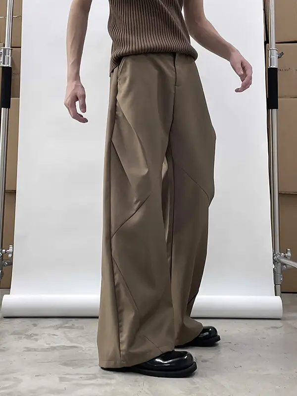 Japanese-style Black Loose Straight Pants for Men Wide-leg Trousers - Image 4