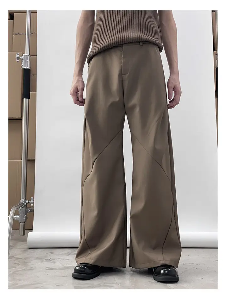 Japanese-style Black Loose Straight Pants for Men Wide-leg Trousers - Image 7