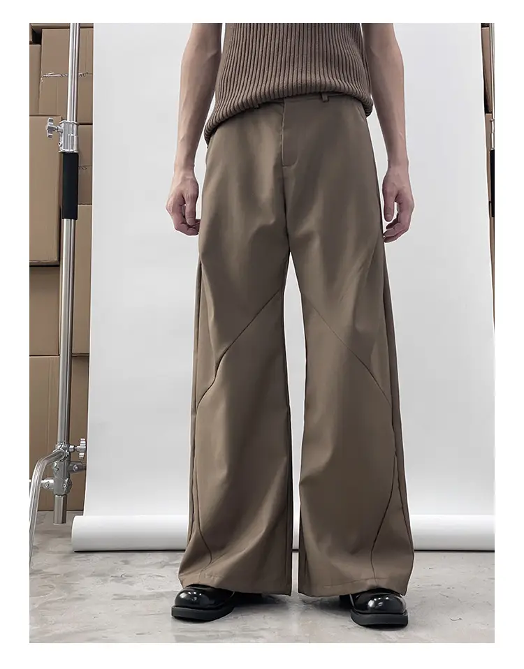 Japanese-style Black Loose Straight Pants for Men Wide-leg Trousers — feature 10