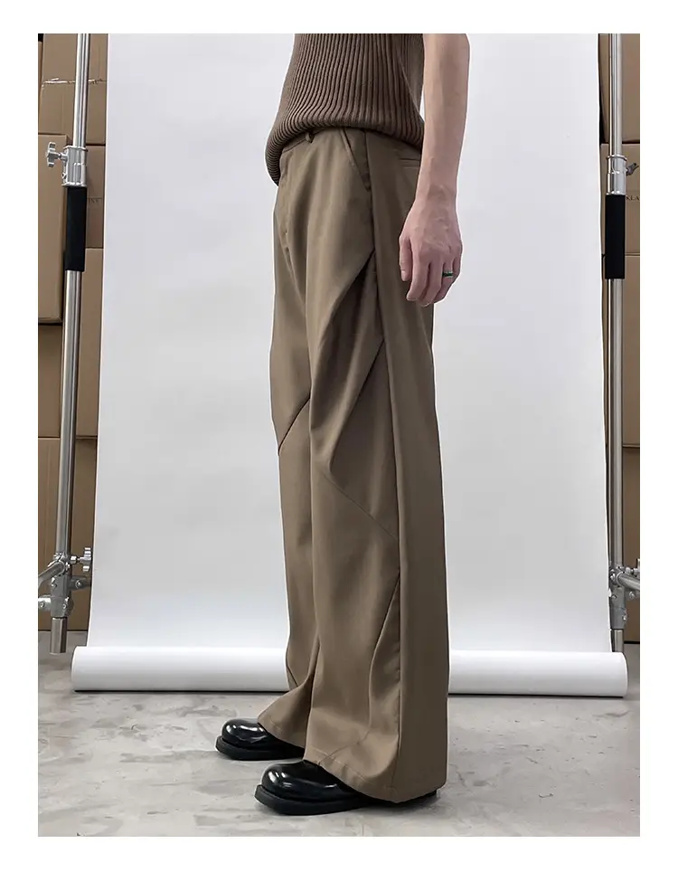 Japanese-style Black Loose Straight Pants for Men Wide-leg Trousers — feature 11