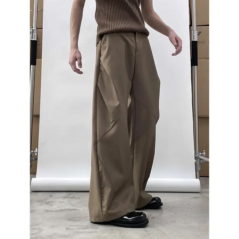 Japanese-style Black Loose Straight Pants for Men Wide-leg Trousers - Image 2