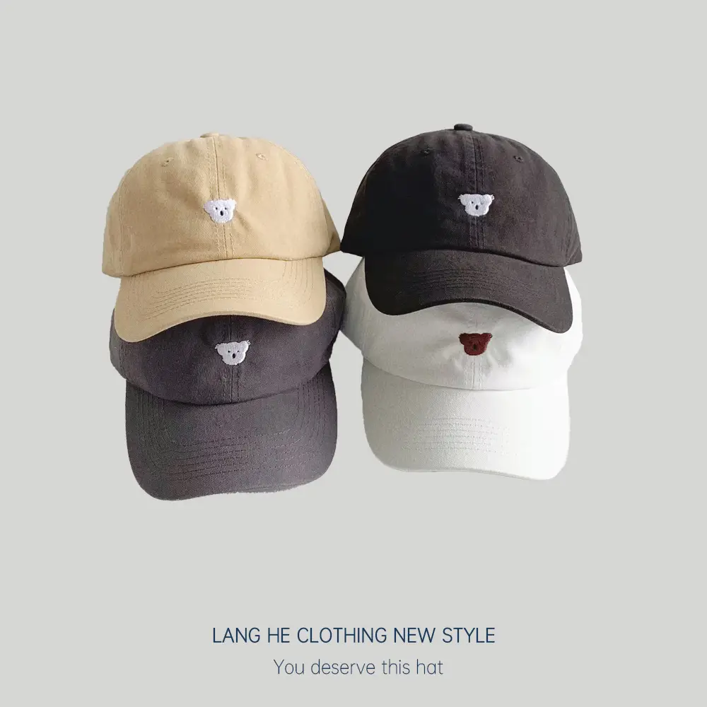 Blue Embroidered Koala Cap for Men Women Casual Summer