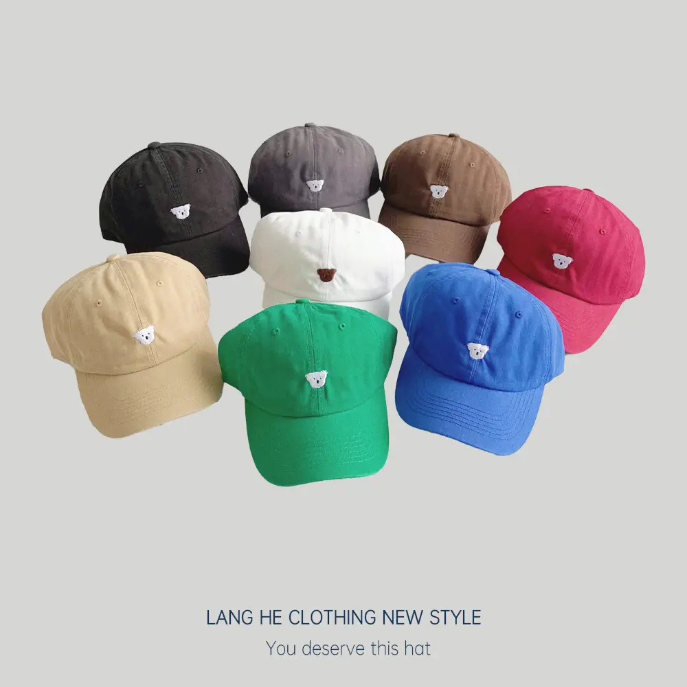 Blue Embroidered Koala Cap for Men Women Casual Summer