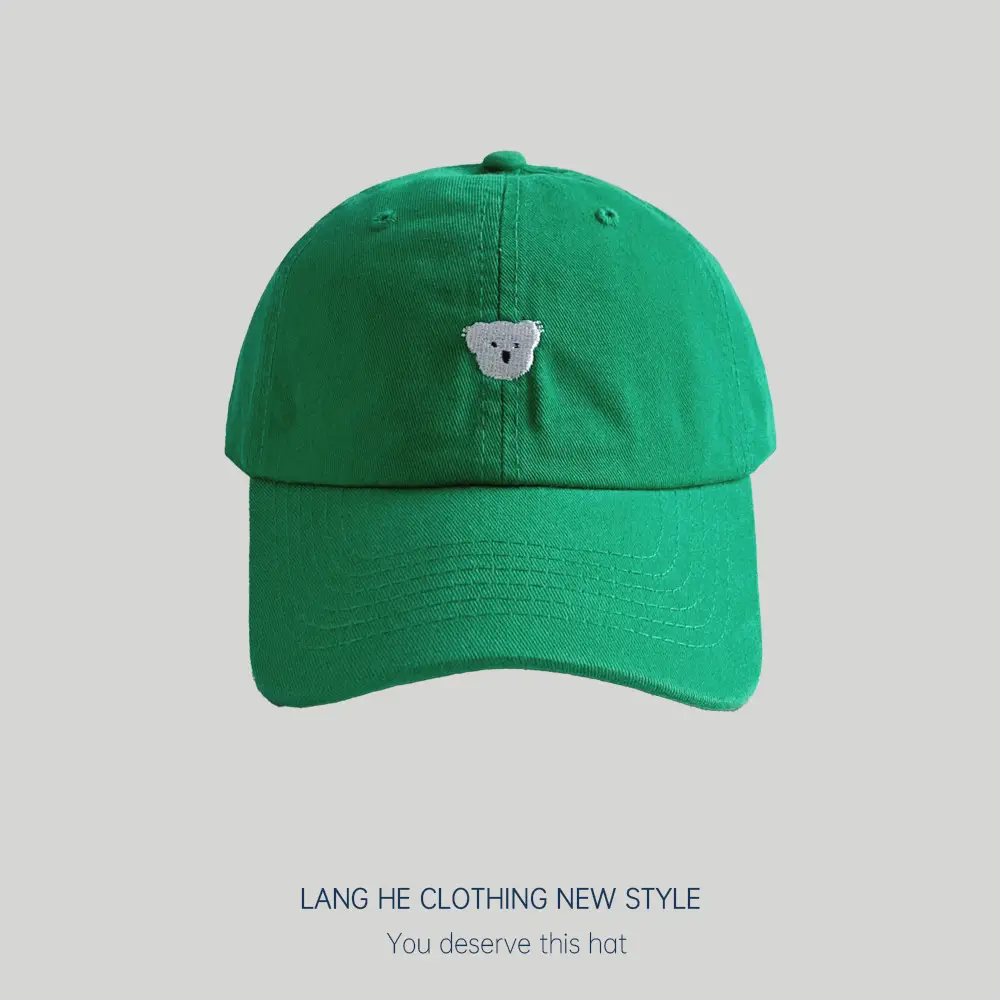 Blue Embroidered Koala Cap for Men Women Casual Summer