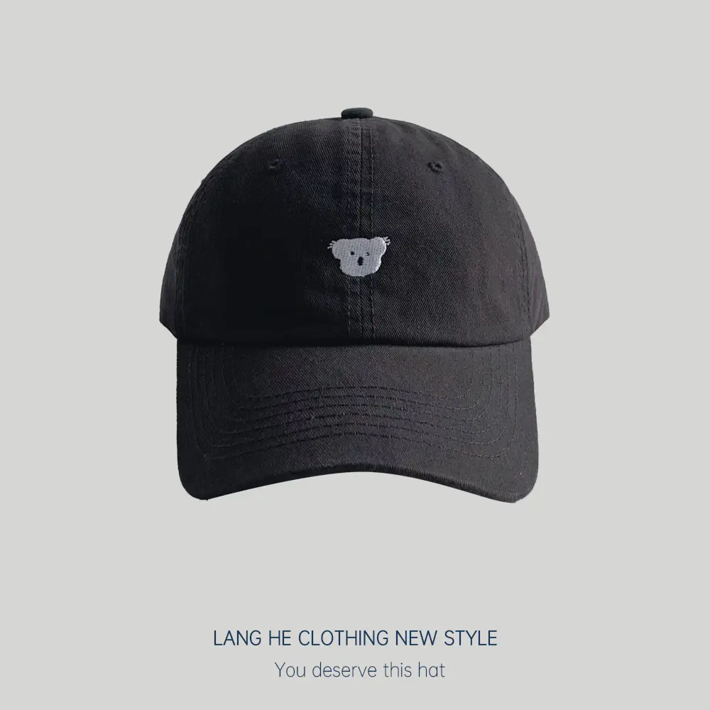 Blue Embroidered Koala Cap for Men Women Casual Summer