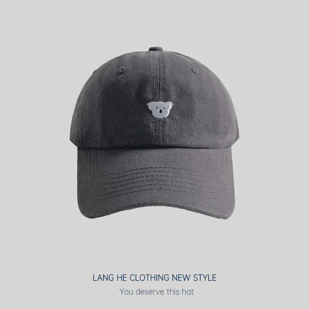 Blue Embroidered Koala Cap for Men Women Casual Summer