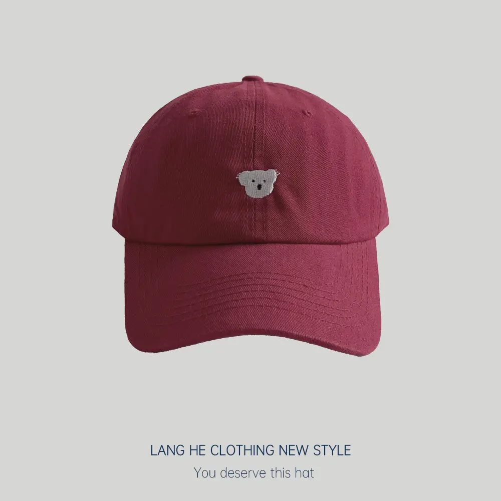 Blue Embroidered Koala Cap for Men Women Casual Summer
