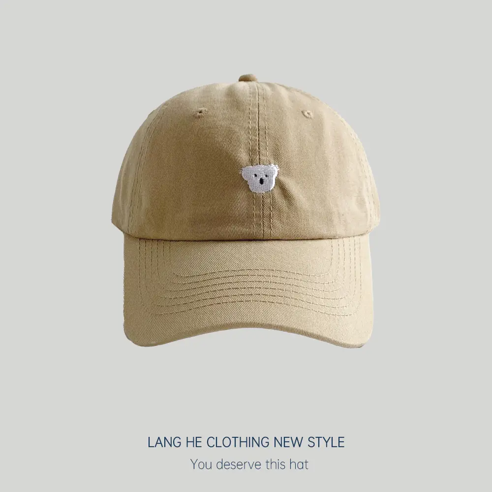 Blue Embroidered Koala Cap for Men Women Casual Summer