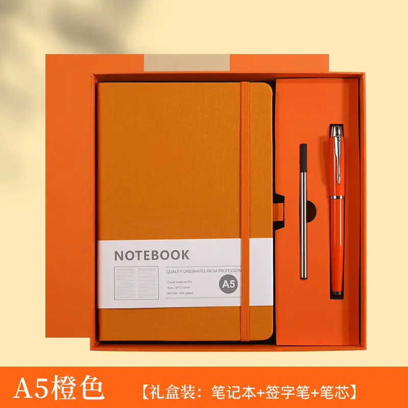 A5 Business Cross-Border Notebook Orange 200 Pages - Image 35