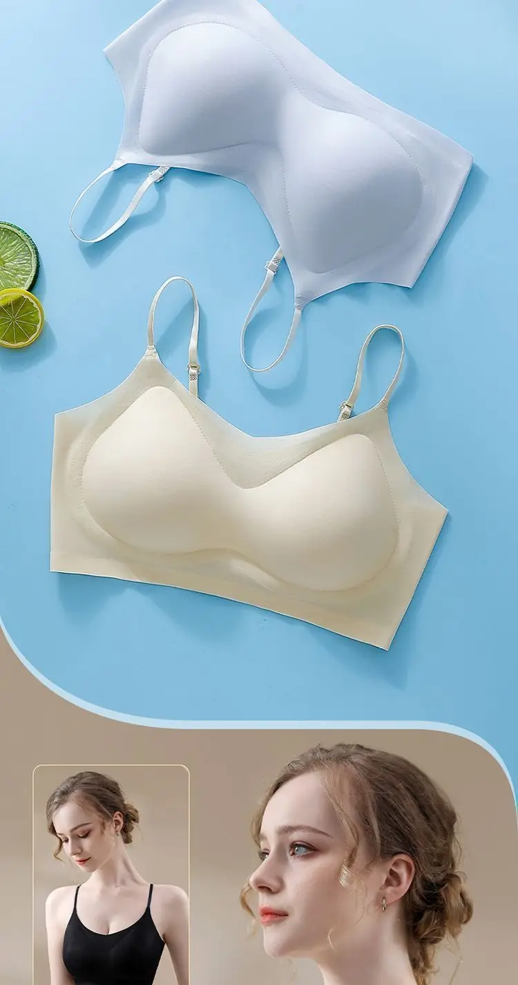 Integrated Camisole Push-Up Bra, Seamless, Lightweight, White — feature 13