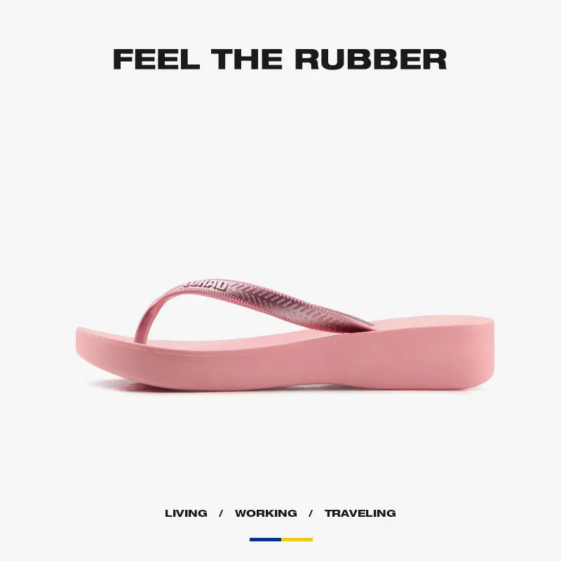 Women's Pink Anti-Slip Flip Flops for Living Working Traveling