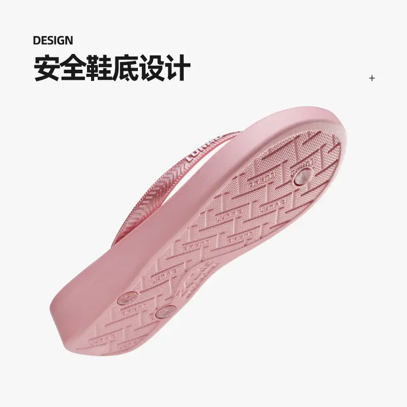 Women's Pink Anti-Slip Flip Flops for Living Working Traveling