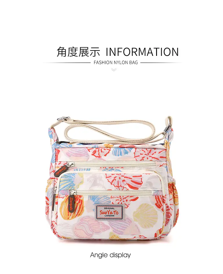 Women Floral Shoulder Bag Large Capacity Blue — feature 19