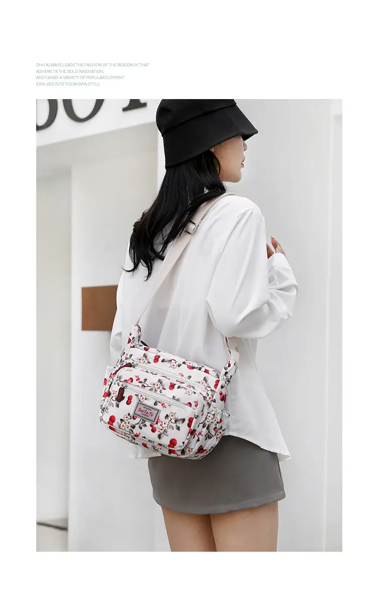 Women Floral Shoulder Bag Large Capacity Blue — feature 25