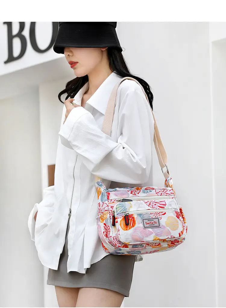 Women Floral Shoulder Bag Large Capacity Blue — feature 31
