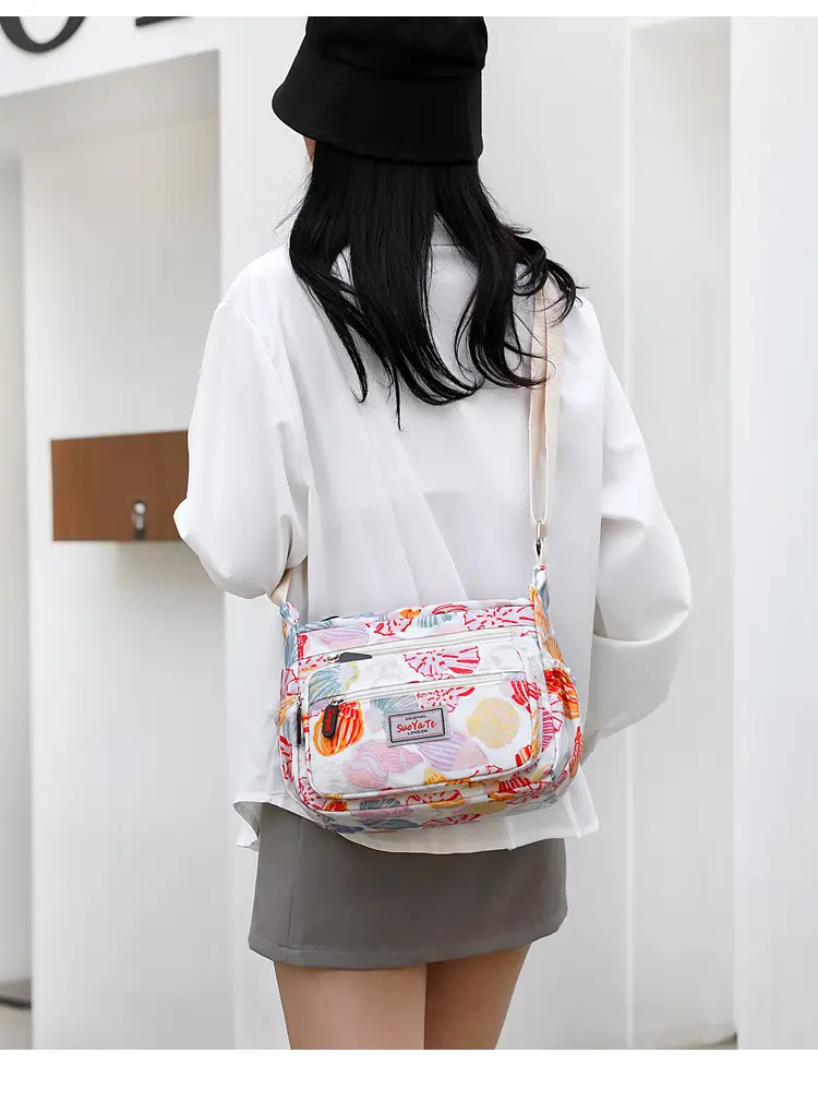 Women Floral Shoulder Bag Large Capacity Blue — feature 32