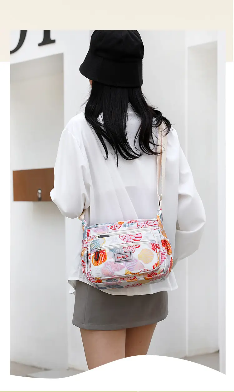 Women Floral Shoulder Bag Large Capacity Blue — feature 5