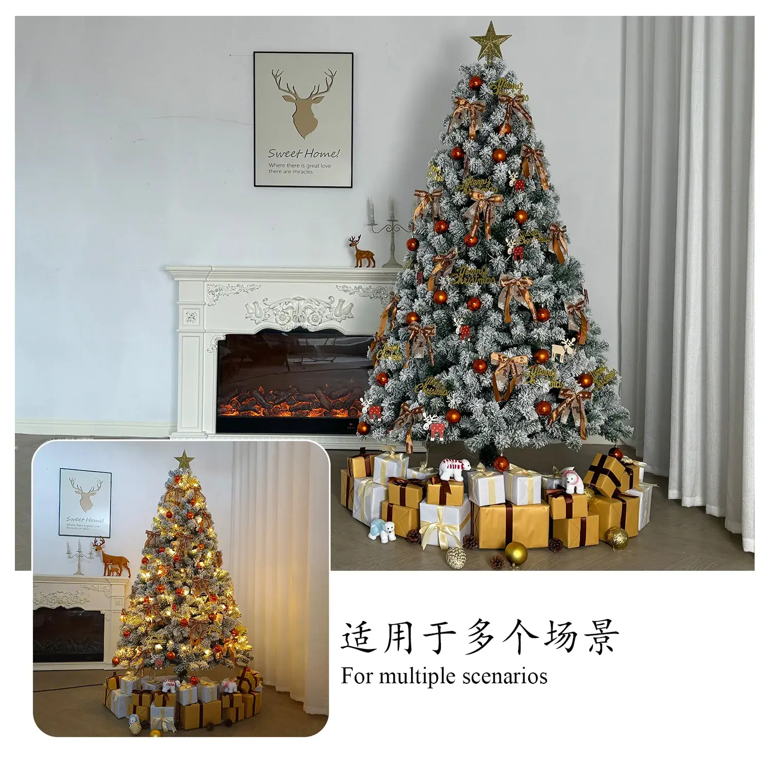 Luxury Cross-Border Christmas Tree Set 1.8m Pink Flocking — feature 10