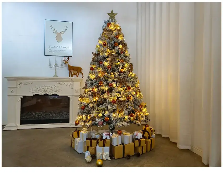 Luxury Cross-Border Christmas Tree Set 1.8m Pink Flocking — feature 2
