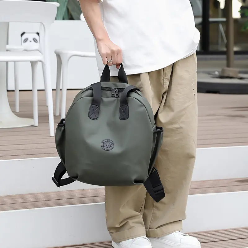 Men's Green Laptop Backpack with Shoulder Strap - Image 7