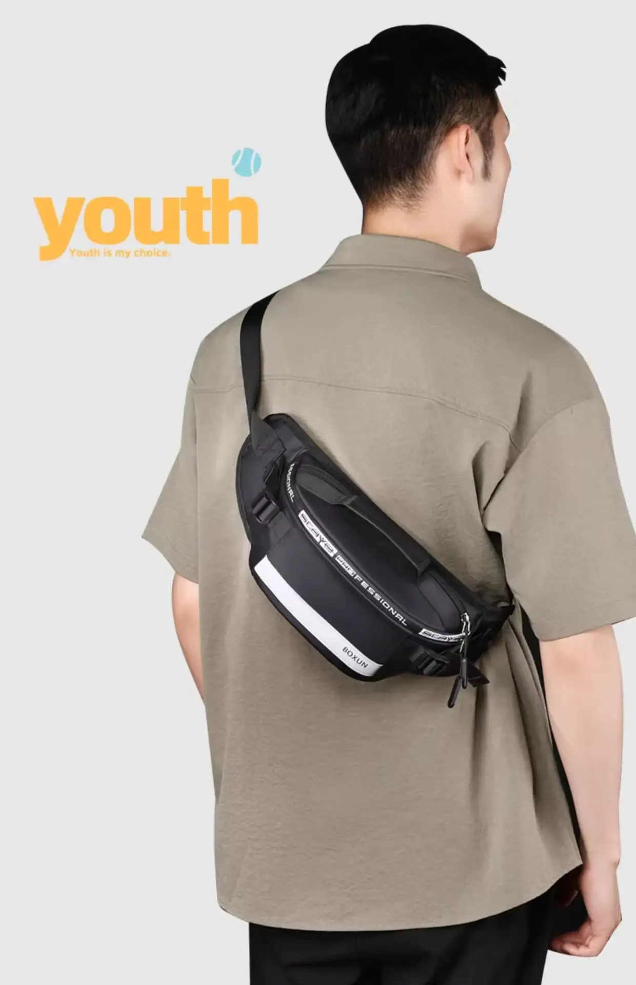 Men's Waterproof Crossbody Bag Summer Travel Sports Cycling Lightweight — feature 1