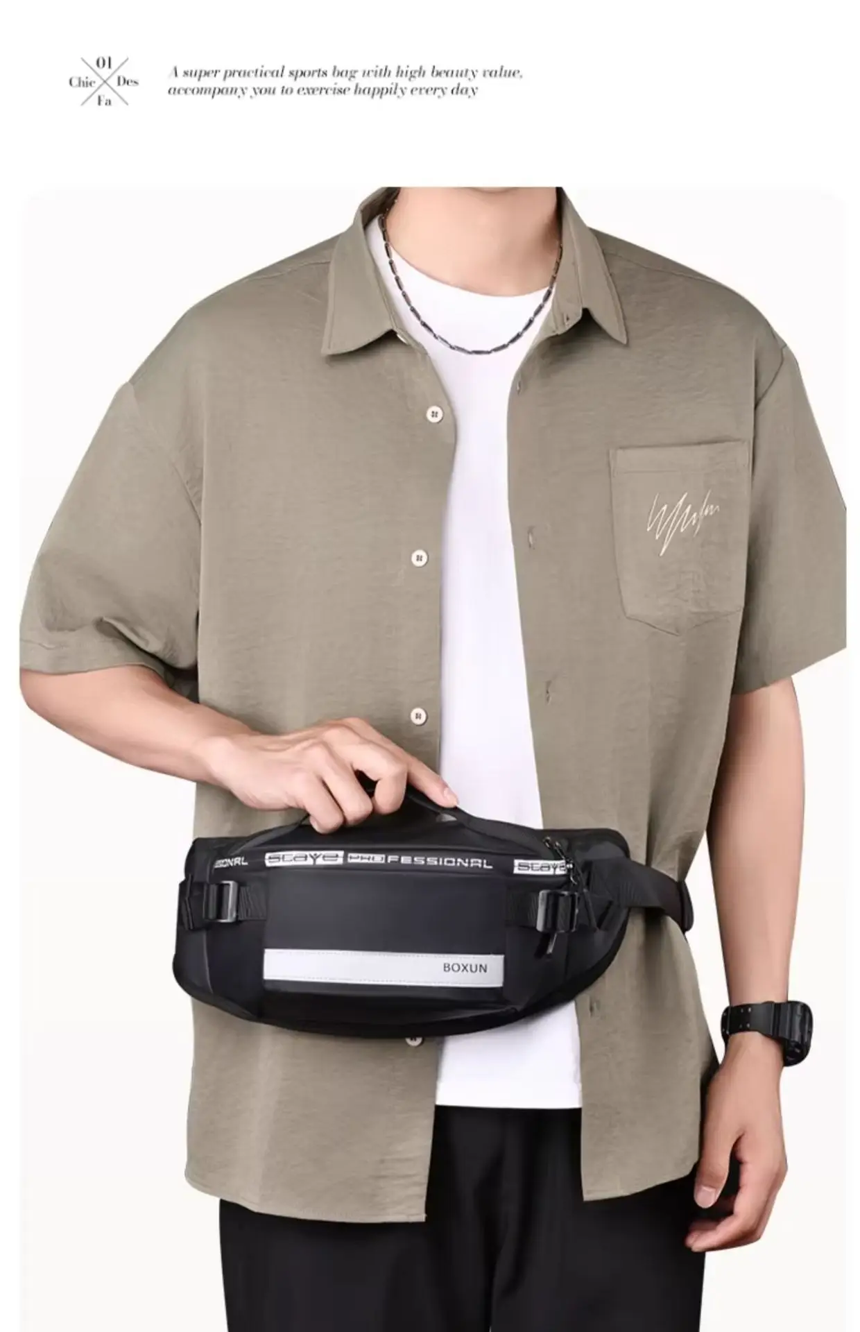 Men's Waterproof Crossbody Bag Summer Travel Sports Cycling Lightweight — feature 9