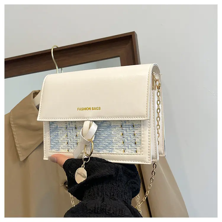 Korean Fashion Shoulder Bag Black White Contrasting Stitching — feature 21