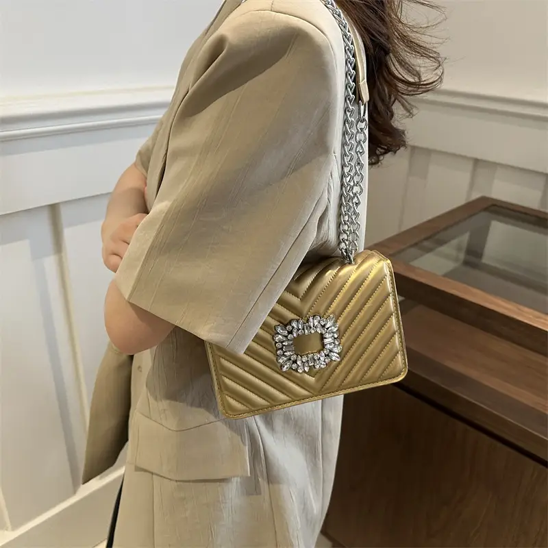 Pink Diamond Crossbody Bag for Women - Image 7