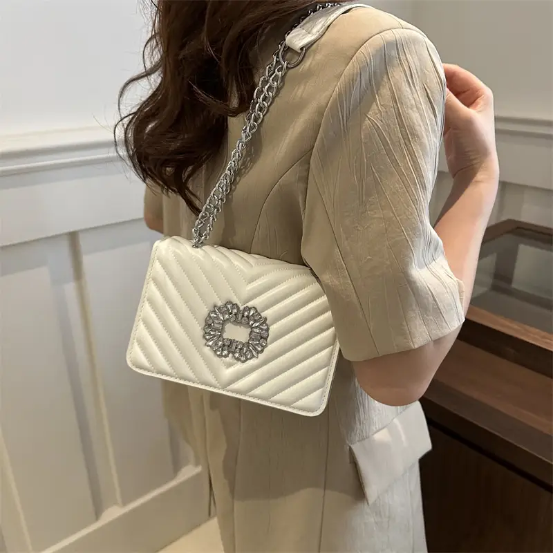 Pink Diamond Crossbody Bag for Women - Image 8