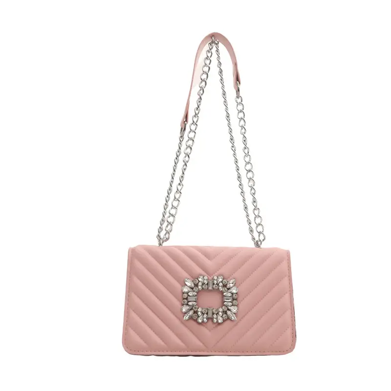 Pink Diamond Crossbody Bag for Women - Image 10